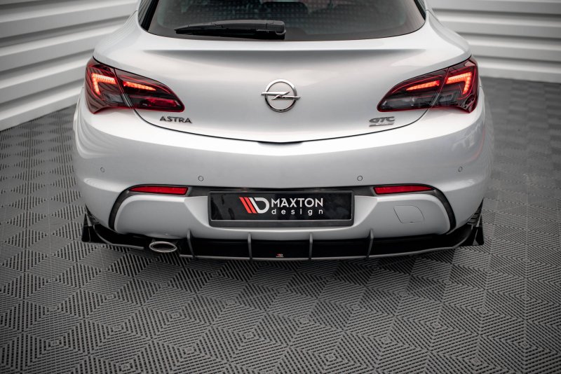 Maxton Robuste Racing Diffusor Heck Ansatz +Flaps für Opel Astra GTC OPC-Line J schwarz Hochglanz OPASJGTCOPCLINECNC-RS1B+BRBI+RSF1-G