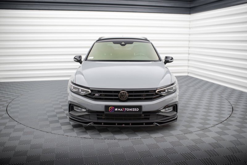 Maxton Front Ansatz V.1 VW Passat R-Line B8 Facelift schwarz Hochglanz VW-PA-B8F-RLINE-FD1-G