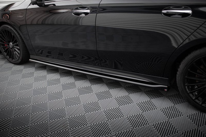 Maxton Seitenschweller Ansatz Mercedes-AMG A35 W177 Facelift schwarz Hochglanz ME-A-177F-35-SD1-G
