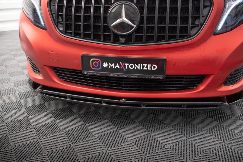 Maxton Front Ansatz V.4 für Mercedes-Benz V-Klasse W447 schwarz Hochglanz ME-V-447-FD3G+FD3R-G