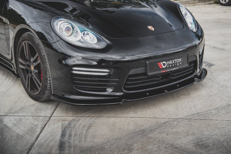 Maxton Front Ansatz V.1 für Porsche Panamera Turbo 970 Facelift schwarz Hochglanz PO-PA-970-T-FD1-G