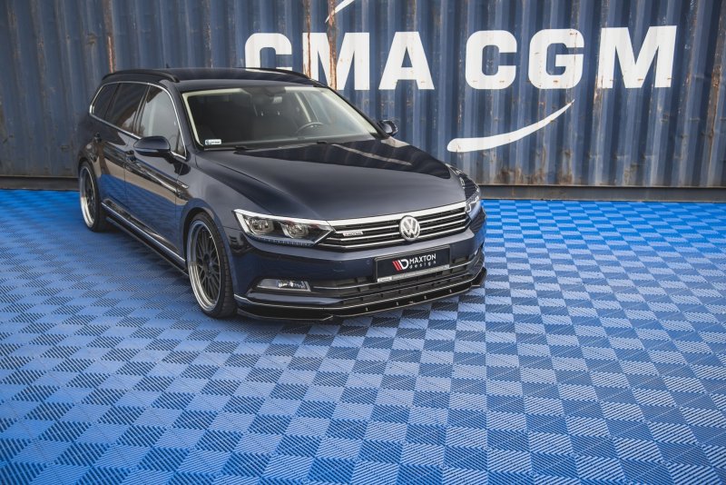 Maxton Front Ansatz V.1 für Volkswagen Passat B8 schwarz Hochglanz VW-PA-B8-FD1-G