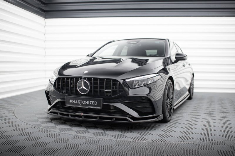 Maxton Front Ansatz Mercedes-AMG A35 W177 Facelift schwarz Hochglanz ME-A-177F-35-FD1G+FD1R-G