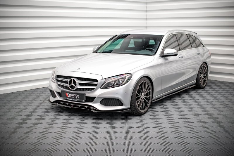 Maxton Front Ansatz für Mercedes-Benz C W205 schwarz Hochglanz ME-C-205-FD1-G