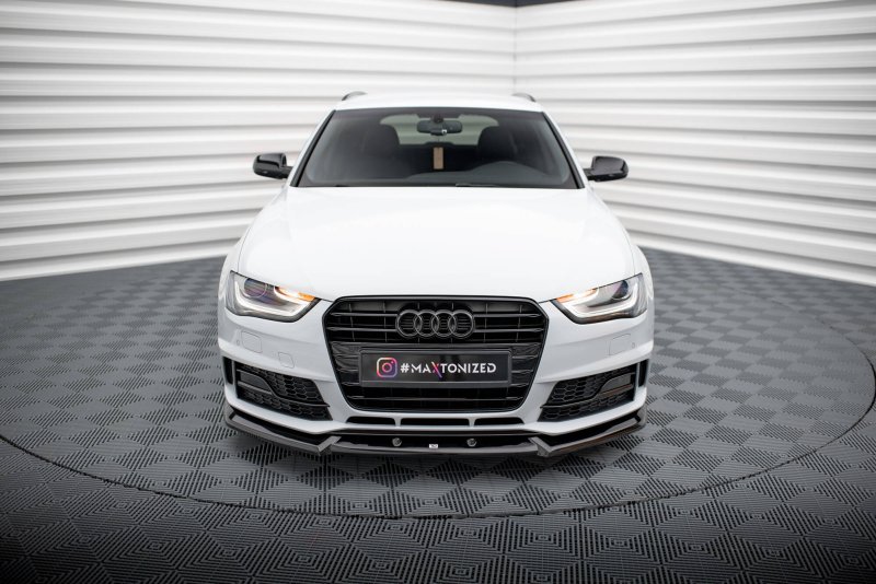 Maxton Front Ansatz V.1 Audi A4 Competition B8 Facelift schwarz Hochglanz AU-A4-B8F-COMP-FD1-G