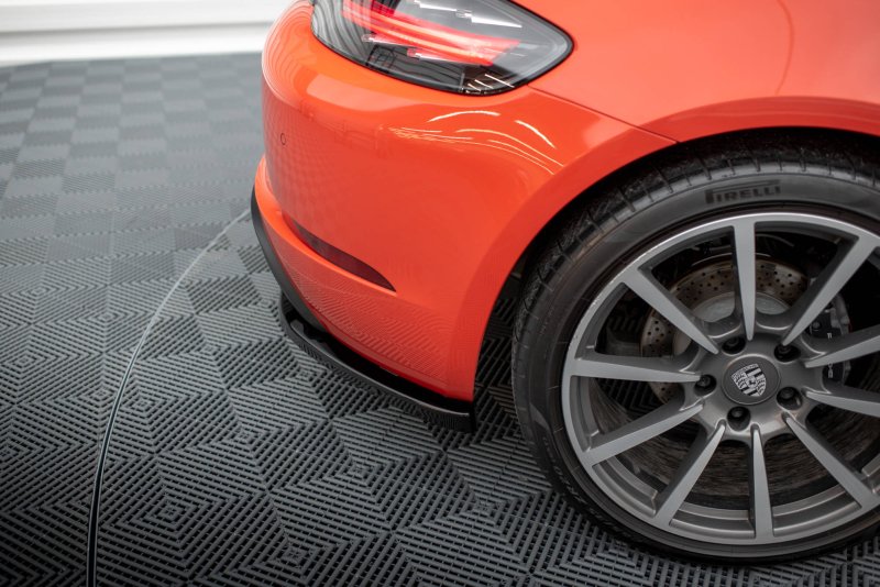 Maxton Heck Ansatz Flaps Diffusor für Porsche 718 Cayman 982c schwarz Hochglanz PO-CA-718-RSD1-G