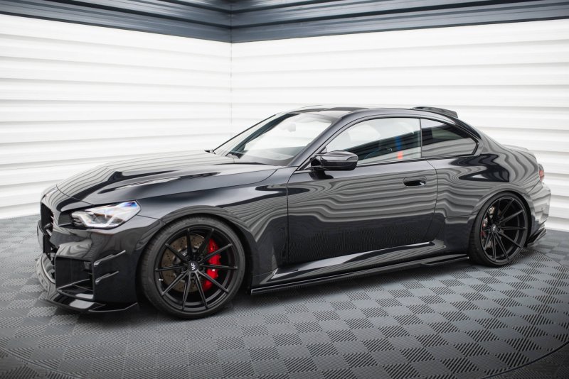 Maxton Seitenschweller Ansatz für V.2 für BMW M2 G87 schwarz Hochglanz BM-M2-G87-SD2-G