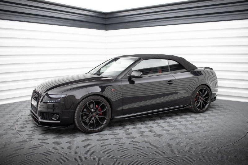 Maxton Street Pro Seitenschweller Ansatz + Flaps Audi A5 / A5 S-Line / S5 Coupe / Cabrio 8T / 8T Facelift schwarz Hochglanz AUS51CNC-SD1BRB+SF1-G