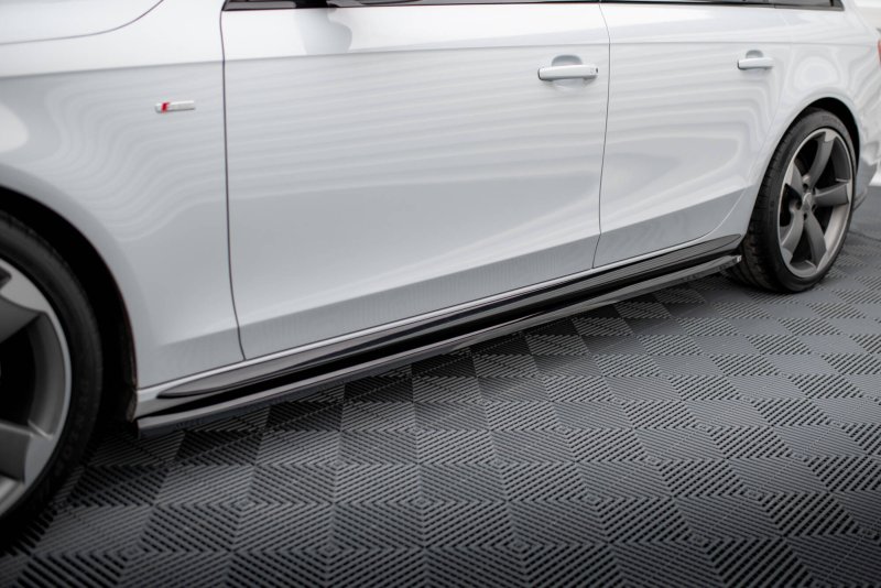 Maxton Seitenschweller Ansatz V.3 Audi A4 / A4 S-Line / S4 B8 schwarz Hochglanz AU-A4-B8F-COMP-SD1-G