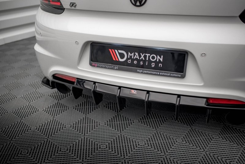 Maxton Diffusor Heck Ansatz V.1 VW Scirocco R Mk3 schwarz Hochglanz VW-SC-3-R-RS1-G