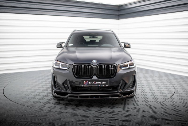 Maxton Front Ansatz für BMW X3 M-Paket G01 Facelift schwarz Hochglanz BM-X3-01F-MPACK-FD1G+FD1R-G