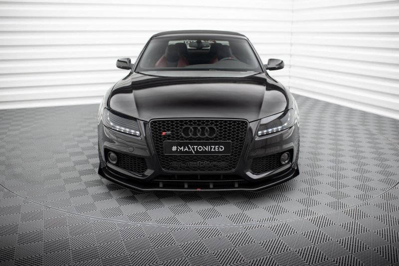 Maxton Street Pro Front Ansatz + Flaps Audi S5 / A5 S-Line 8T schwarz Hochglanz AUS51CNC-FD1BRB+FSF1-G