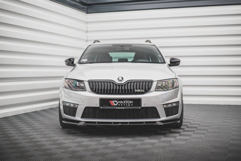 Maxton Front Ansatz V.3 für Skoda Octavia RS Mk3 schwarz Hochglanz SK-OC-3-RS-FD3-G