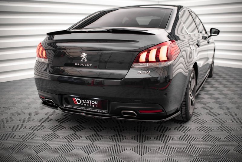 Maxton Mittlerer Diffusor Heck Ansatz für Peugeot 508 GT Mk1 Facelift schwarz matt PE-508-1F-GT-RD1-T
