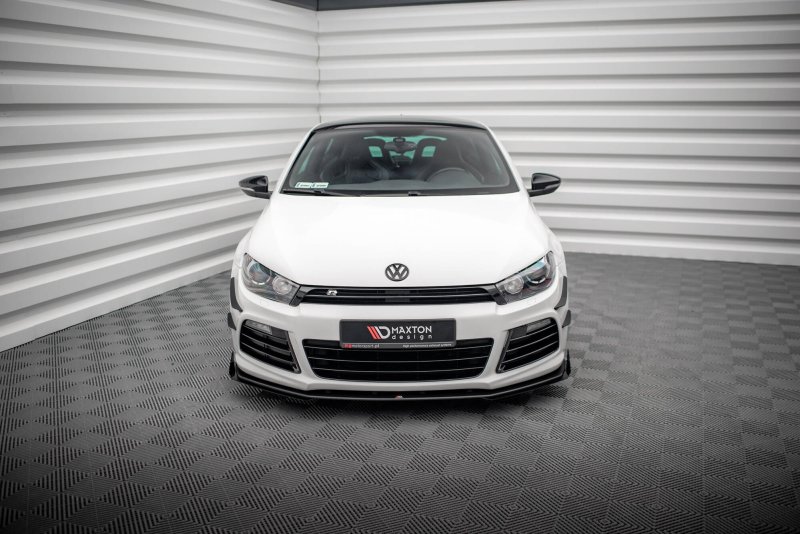 Maxton Street Pro Front Ansatz + Flaps VW Scirocco R Mk3 schwarz Hochglanz VWSC3RCNC-FD2BRB+FSF1-G