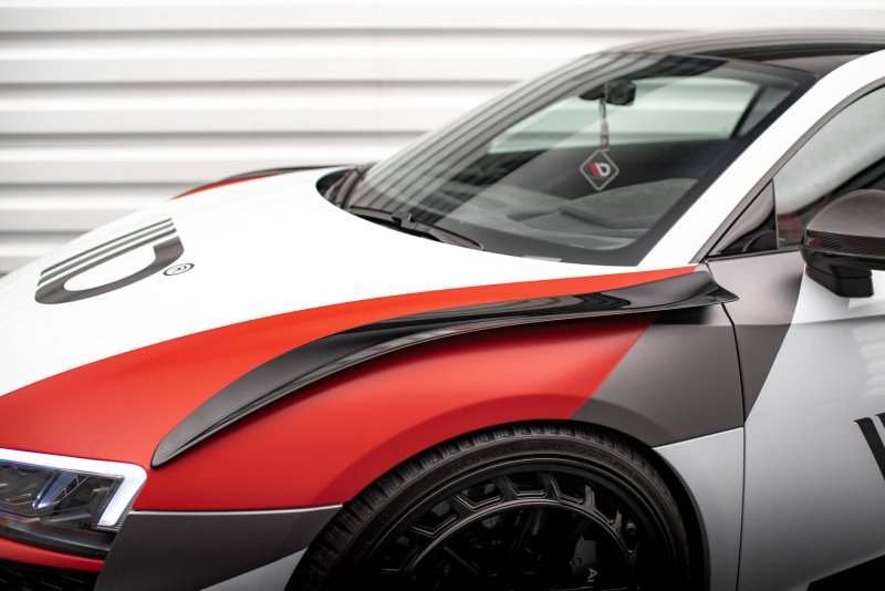 Maxton Front Side Wings  Audi R8 Mk2 Facelift schwarz Hochglanz AU-R8-2F-FFW1-G