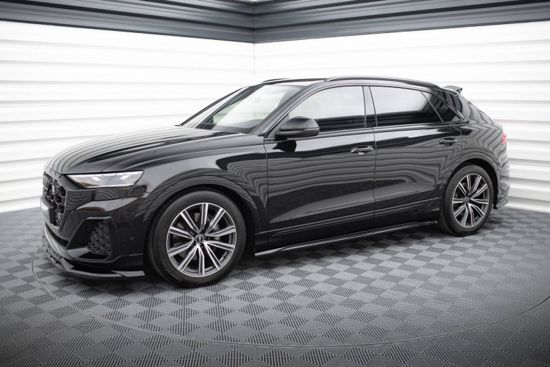Maxton Seitenschweller Ansatz V.2 Audi Q8 / Q8 S-line / SQ8 Mk1 schwarz Hochglanz AU-SQ8-1-SD1-G