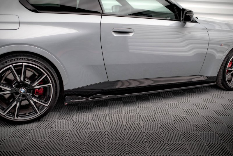 Maxton Seitenschweller Ansatz für V.1 für BMW 2 Coupe M-Paket / M240i G42 schwarz Hochglanz BM-2-42-MPACK-SD1-G