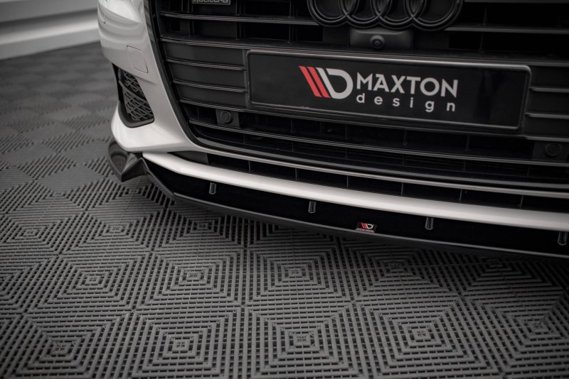 Maxton Front Ansatz V.2 für Audi A6 C8 schwarz Hochglanz AU-A6-C8-FD2-G