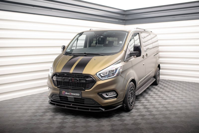 Maxton Front Ansatz für Ford Tourneo Custom Mk1 Facelift schwarz Hochglanz FO-TOC-1F-FD1G+FD1R-G