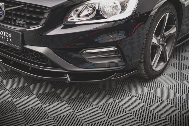 Maxton Front Ansatz V.1 für Volvo S60 R-Design Mk2 schwarz Hochglanz VO-S60-2F-RDESIGN-FD1-G