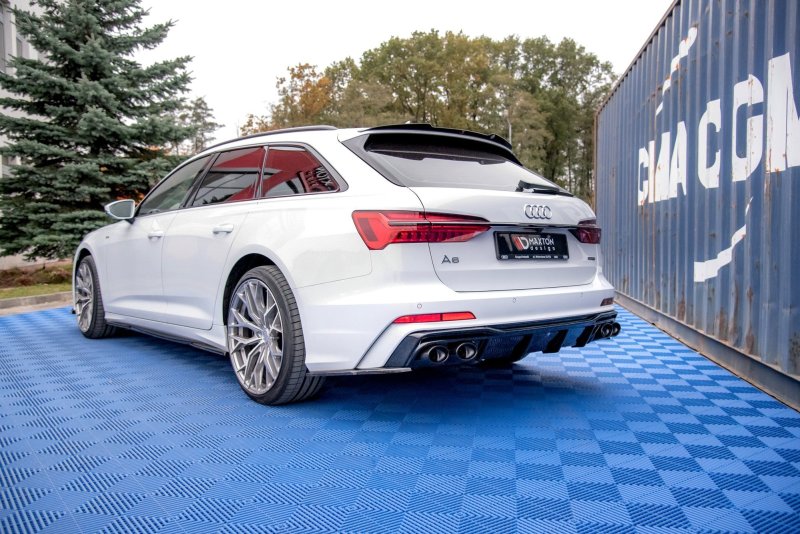 Maxton Heck Ansatz Flaps Diffusor für Audi A6 C8 S-Line schwarz Hochglanz AU-A6-C8-SLINE-RSD1-G