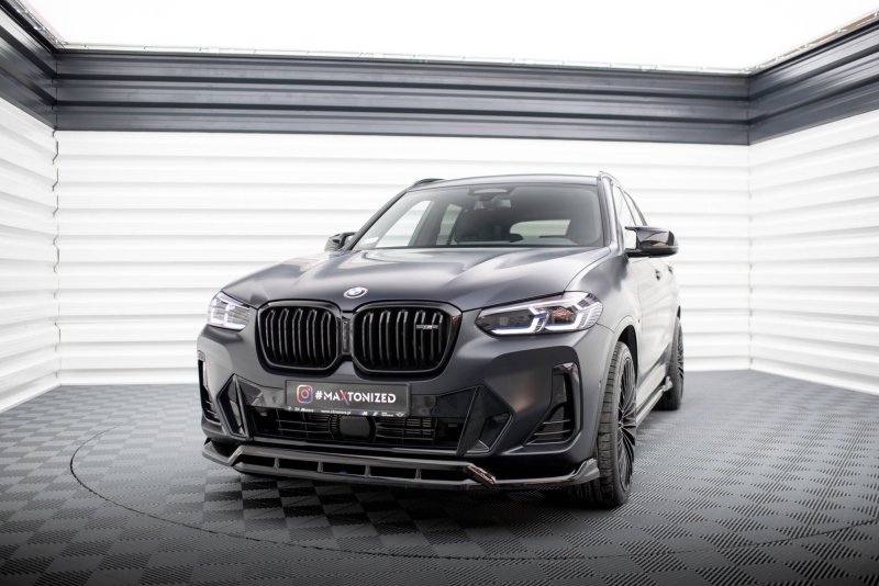 Maxton Front Ansatz für BMW X3 M-Paket G01 Facelift schwarz Hochglanz BM-X3-01F-MPACK-FD1G+FD1R-G