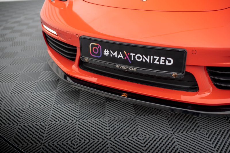 Maxton Front Ansatz V.2 für Porsche 718 Cayman 982c schwarz Hochglanz PO-CA-718-FD2-G