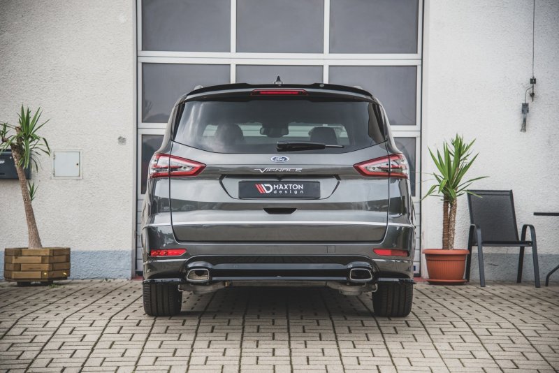 Maxton Mittlerer Diffusor Heck Ansatz für Ford S-Max Vignale Mk2 Facelift schwarz Hochglanz FO-SMAX-2F-VG-RD1-G