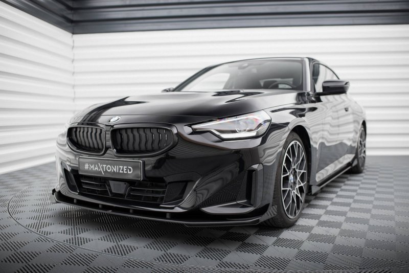 Maxton Street Pro Front Ansatz + Flaps BMW 2 Coupe G42 schwarz Hochglanz BM2G42CNC-FD1BRB+FSF1-G