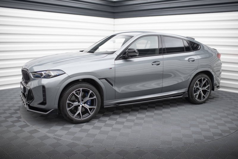 Maxton Seitenschweller Ansatz V.2 BMW X6 M-Paket G06 Facelift schwarz Hochglanz BM-X6-G06F-MPACK-SD2-G