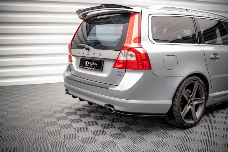 Maxton Heck Ansatz Flaps Diffusor für Volvo V70 Mk3 Carbon Look VO-V70-3-RSD1-C