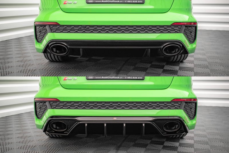 Maxton Diffusor Heck Ansatz Audi RS3 8Y schwarz Hochglanz AU-RS3-8Y-S-RS1G+RS1R-G