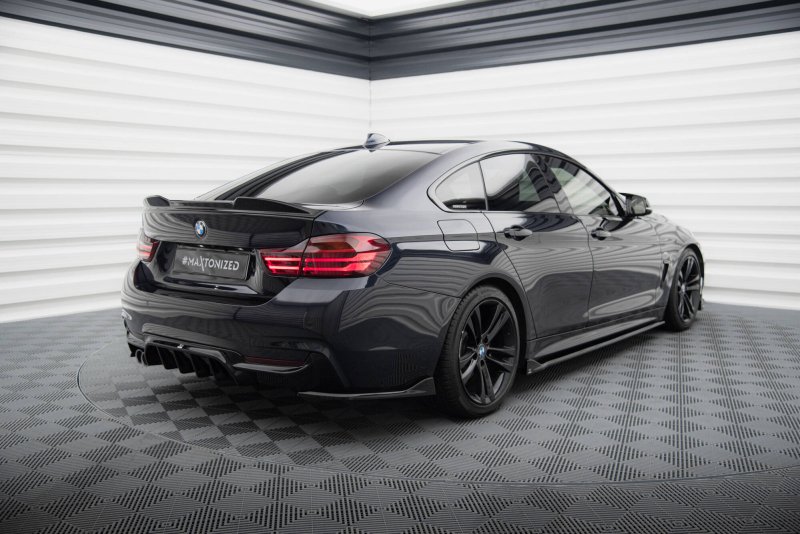 Maxton Heck Ansatz Flaps Diffusor V.1 BMW 4er Gran Coupe M-Paket F36 schwarz Hochglanz BM-4-F36-GC-MPACK-RSD1-G