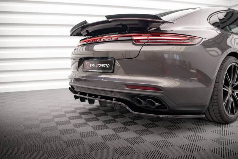 Maxton Mittlerer Diffusor Heck Ansatz DTM Look für Porsche Panamera E-Hybrid 971 schwarz Hochglanz PO-PA-971-H-RD1G+RD2-G