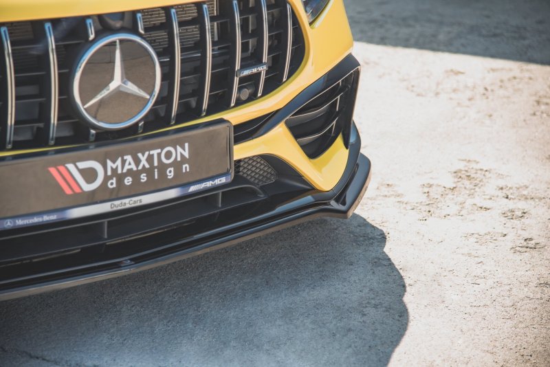Preview: Maxton Front Ansatz V.1 für Mercedes-AMG A 45 S W177 schwarz Hochglanz ME-A-177-45-FD1-G