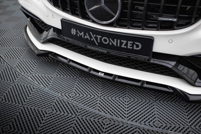 Preview: Maxton Front Ansatz V.2 Mercedes-AMG C63 Limousine / Kombi W205 / S205 schwarz Hochglanz ME-C-205-63-FD1-G