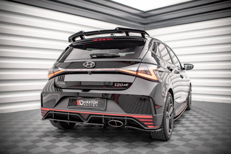 Maxton Mittlerer Diffusor Heck Ansatz DTM Look für Hyundai I20 N Mk3 schwarz Hochglanz HY-I20-3-N-RSD1G+RD1-G