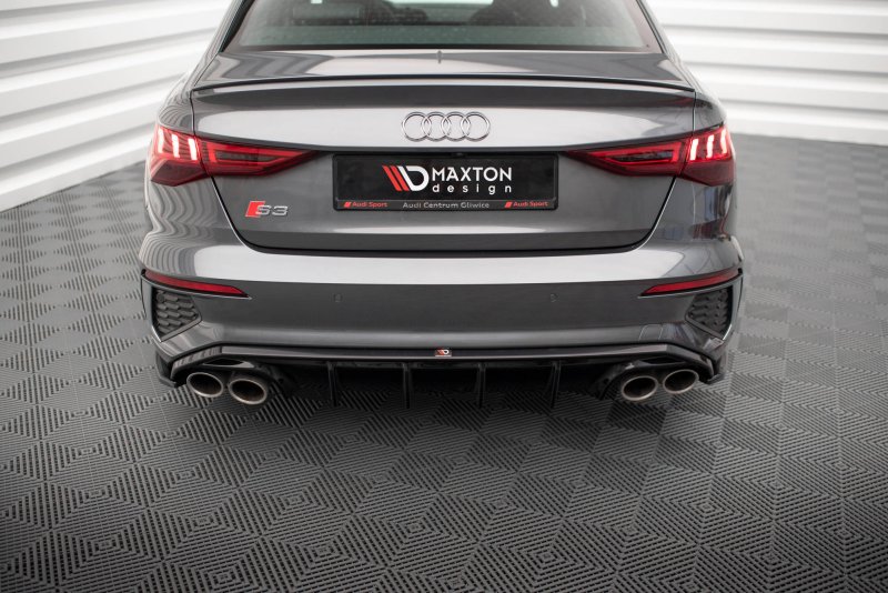 Maxton Diffusor Heck Ansatz für Audi S3 Limousine 8Y schwarz Hochglanz AU-S3-8Y-S-RS1-G
