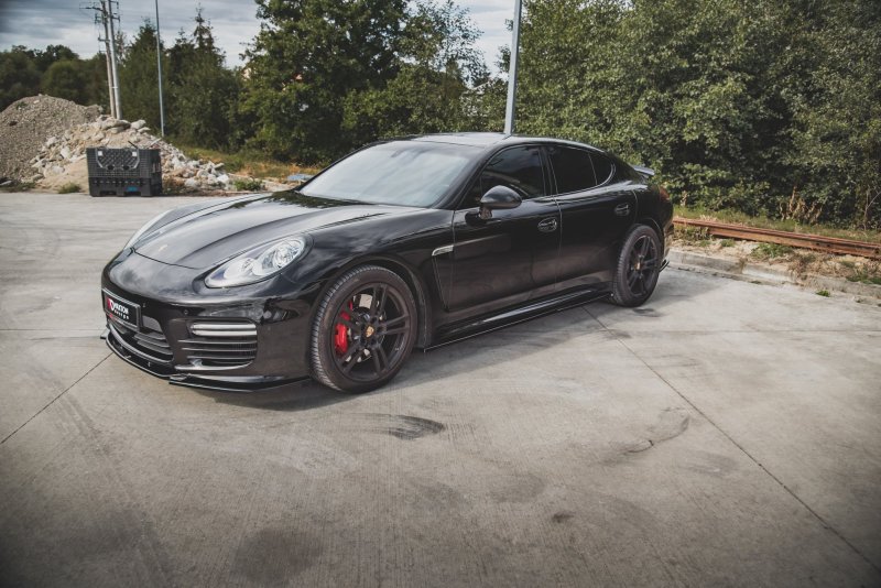 Maxton Seitenschweller Ansatz für V.1 für Porsche Panamera Turbo 970 Facelift schwarz Hochglanz PO-PA-970-T-SD1-G
