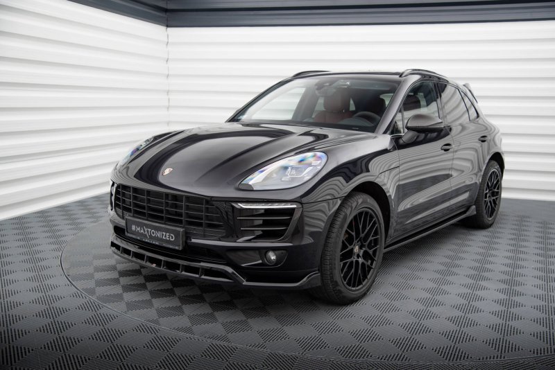 Maxton Front Ansatz V.3 Porsche Macan Mk1 schwarz Hochglanz PO-MA-1-FD3G+FD3R-G