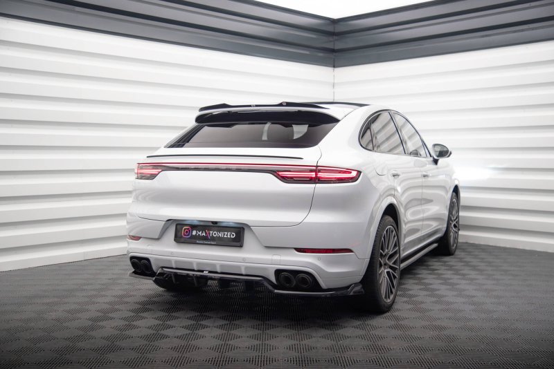 Maxton Mittlerer Cup Diffusor Heck Ansatz Porsche Cayenne Coupe Mk3 schwarz Hochglanz PO-CAY-3-C-RD1G+RD2-G