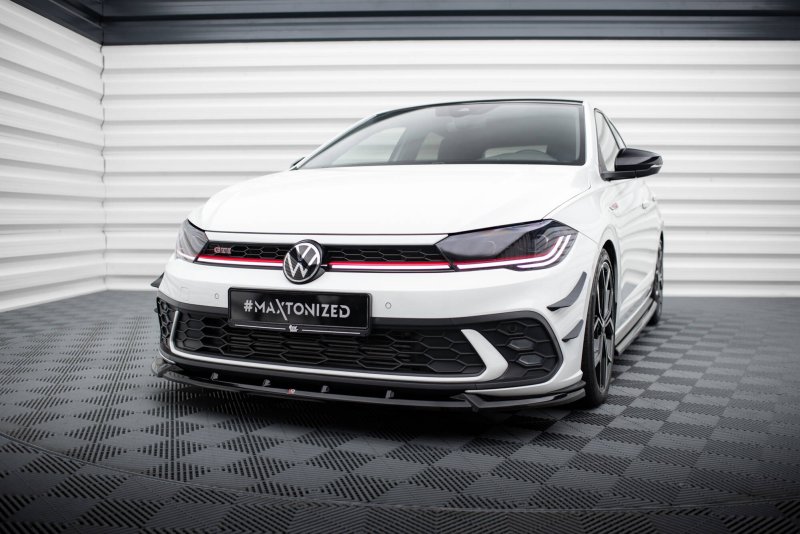 Maxton Front Ansatz V.2 VW Polo AW GTI Facelift schwarz Hochglanz VW-PO-6F-GTI-FD2-G