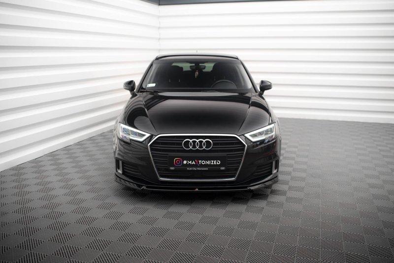 Maxton Front Ansatz V.2 Audi A3 Sportback 8V Facelift schwarz Hochglanz AU-A3-3F-SB-FD2-G