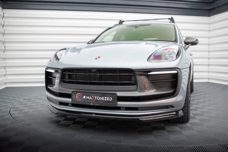 Maxton Front Ansatz für Porsche Macan Mk1 Facelift 2 schwarz Hochglanz PO-MA-1F2-FD1-G
