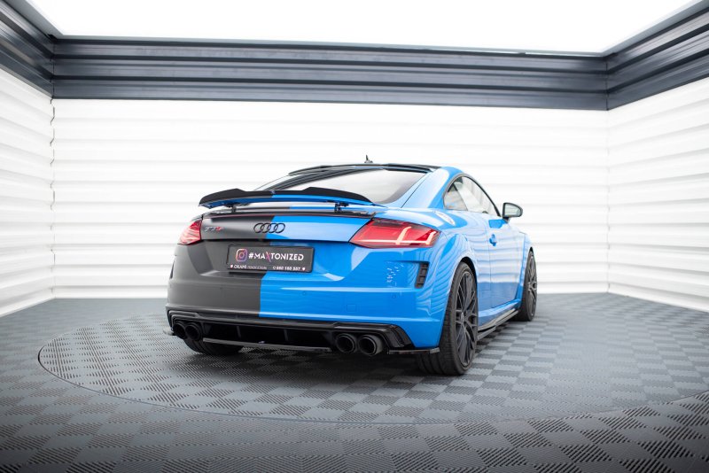 Maxton Mittlerer Cup Diffusor Heck Ansatz Audi TT S 8S Facelift schwarz Hochglanz AU-TT-3-S-RD1-G