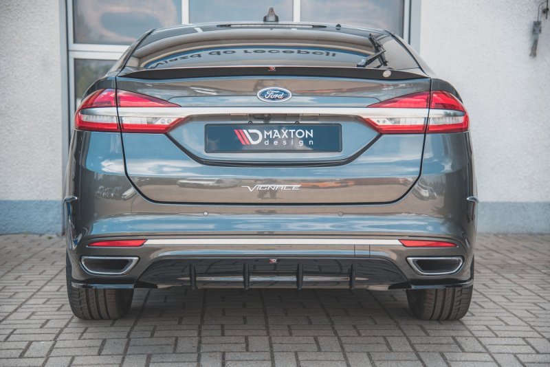 Maxton Diffusor Heck Ansatz für Ford Mondeo Vignale Mk5 Facelift schwarz Hochglanz FO-MO-5F-VG-RS1-G
