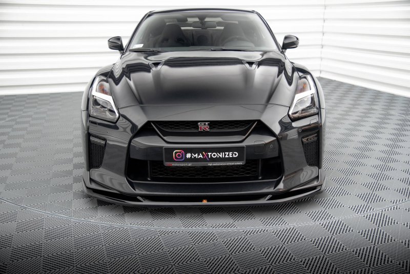 Maxton Front Ansatz V.1 Nissan GTR R35 Facelift schwarz Hochglanz NI-GTR-4F3-FD1-G