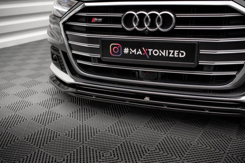 Maxton Front Ansatz V.1 für Audi S8 / A8 S-Line D5 schwarz Hochglanz AU-S8-D5-FD1G+FD1R-G
