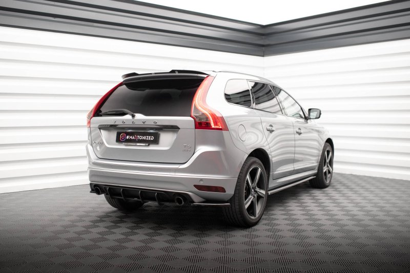 Maxton Spoiler CAP für Volvo XC60 R-Design Mk1 Facelift schwarz Hochglanz VO-XC60-1F-RDESIGN-CAP1-G